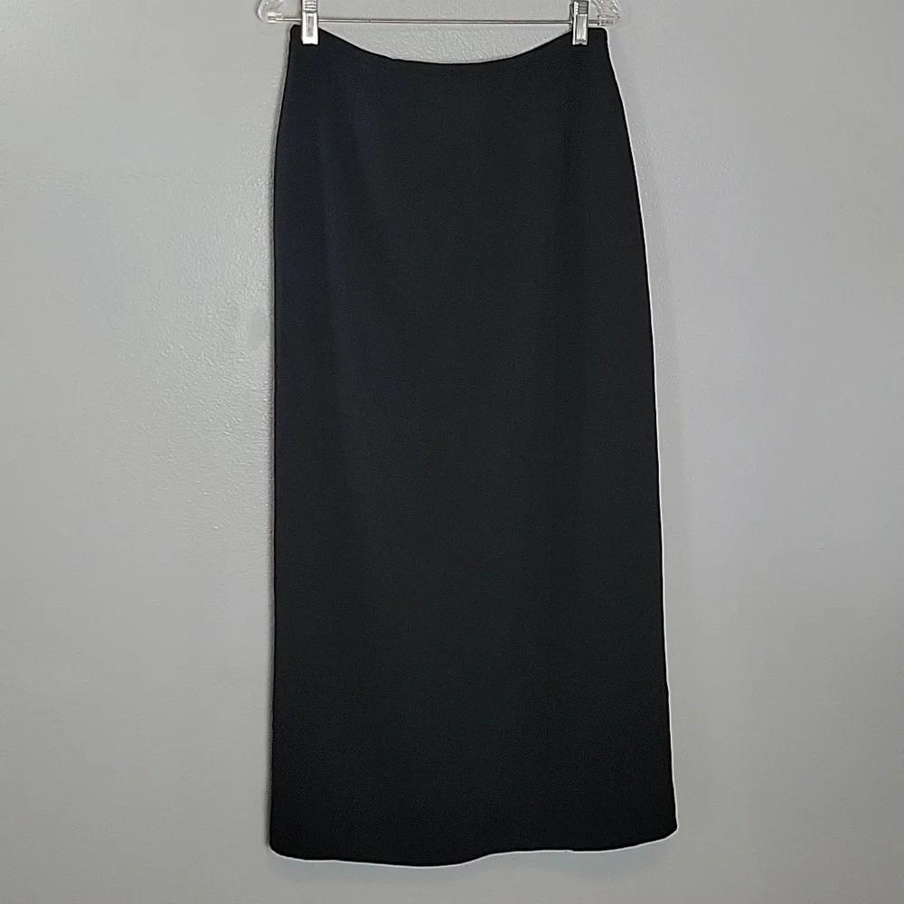 Apostrophe black lined maxi skirt with slit
